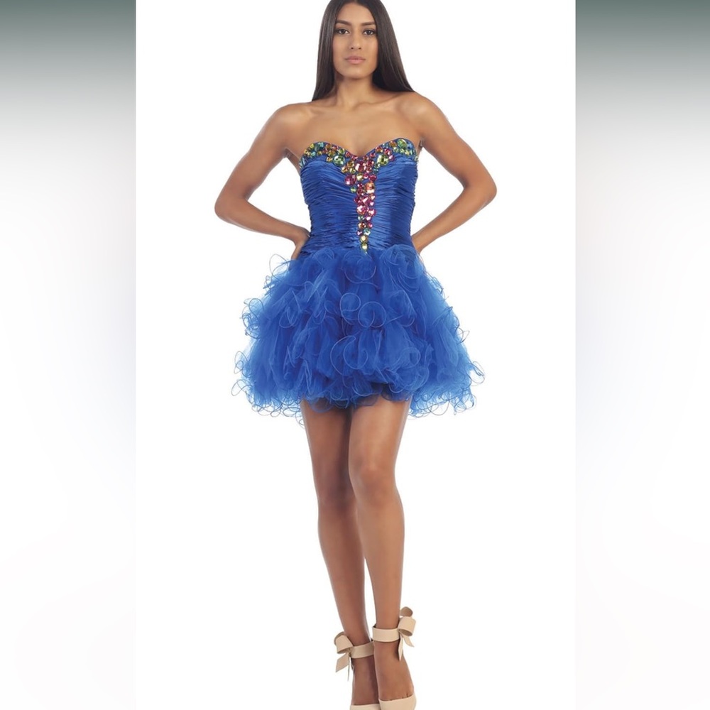 NWT Blue Rhinestone Cocktail Dress